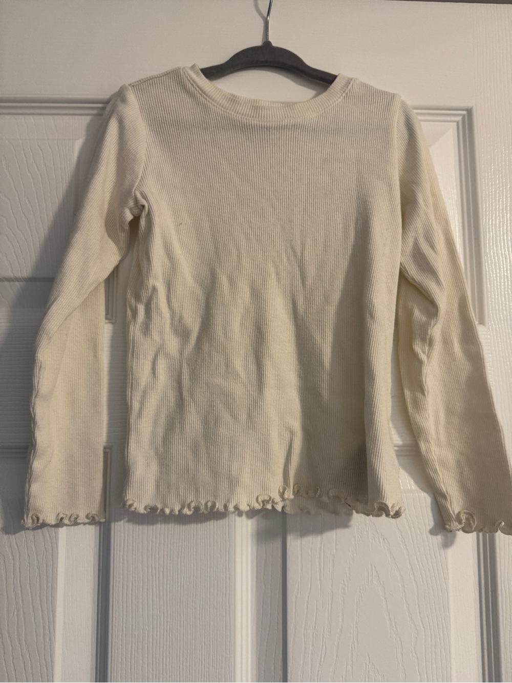 Baby Gap Cream Ribbed Long-Sleeve Top
